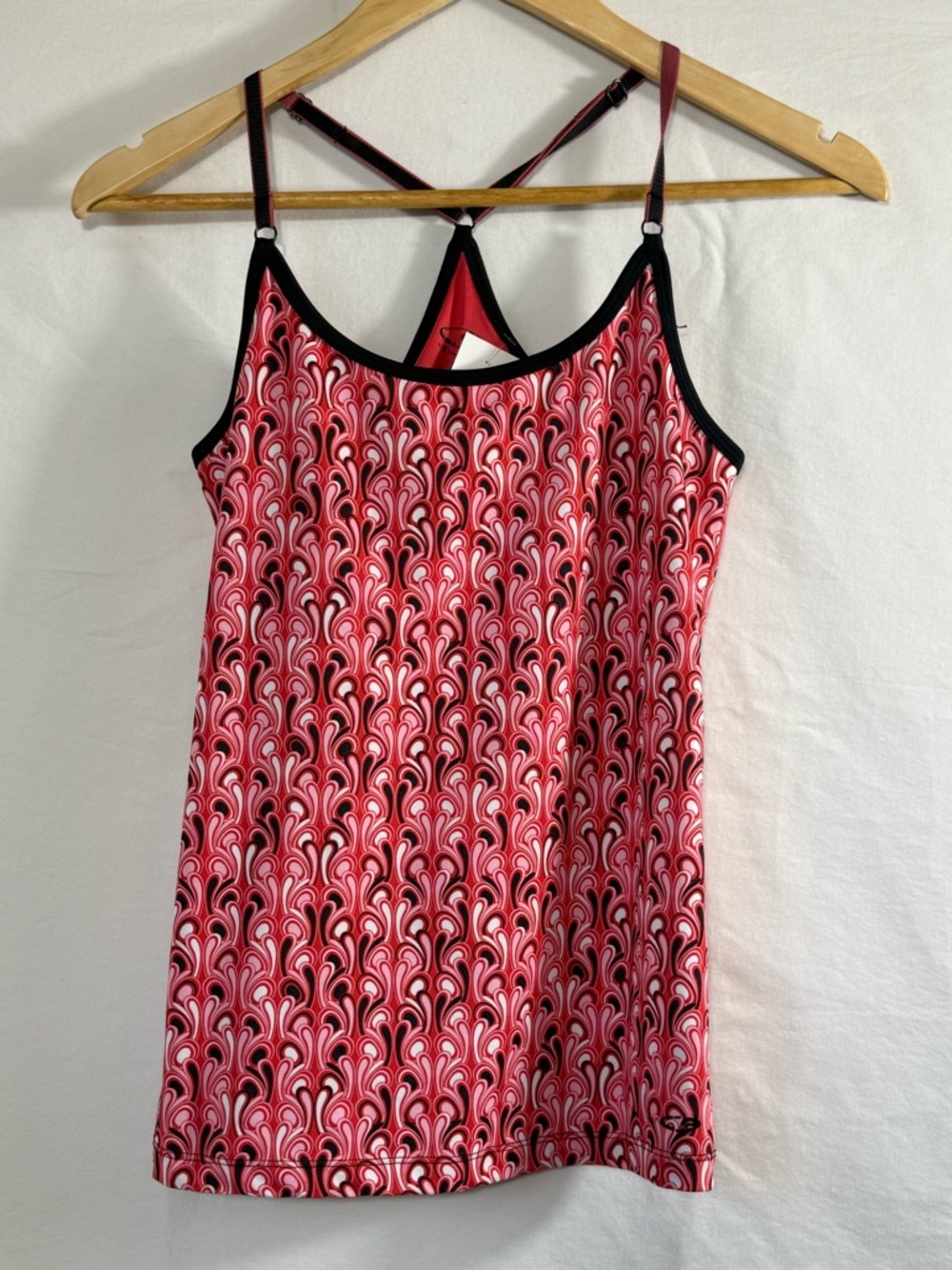 Champion Pink & Red Patterned Strappy Tank with Black Trim